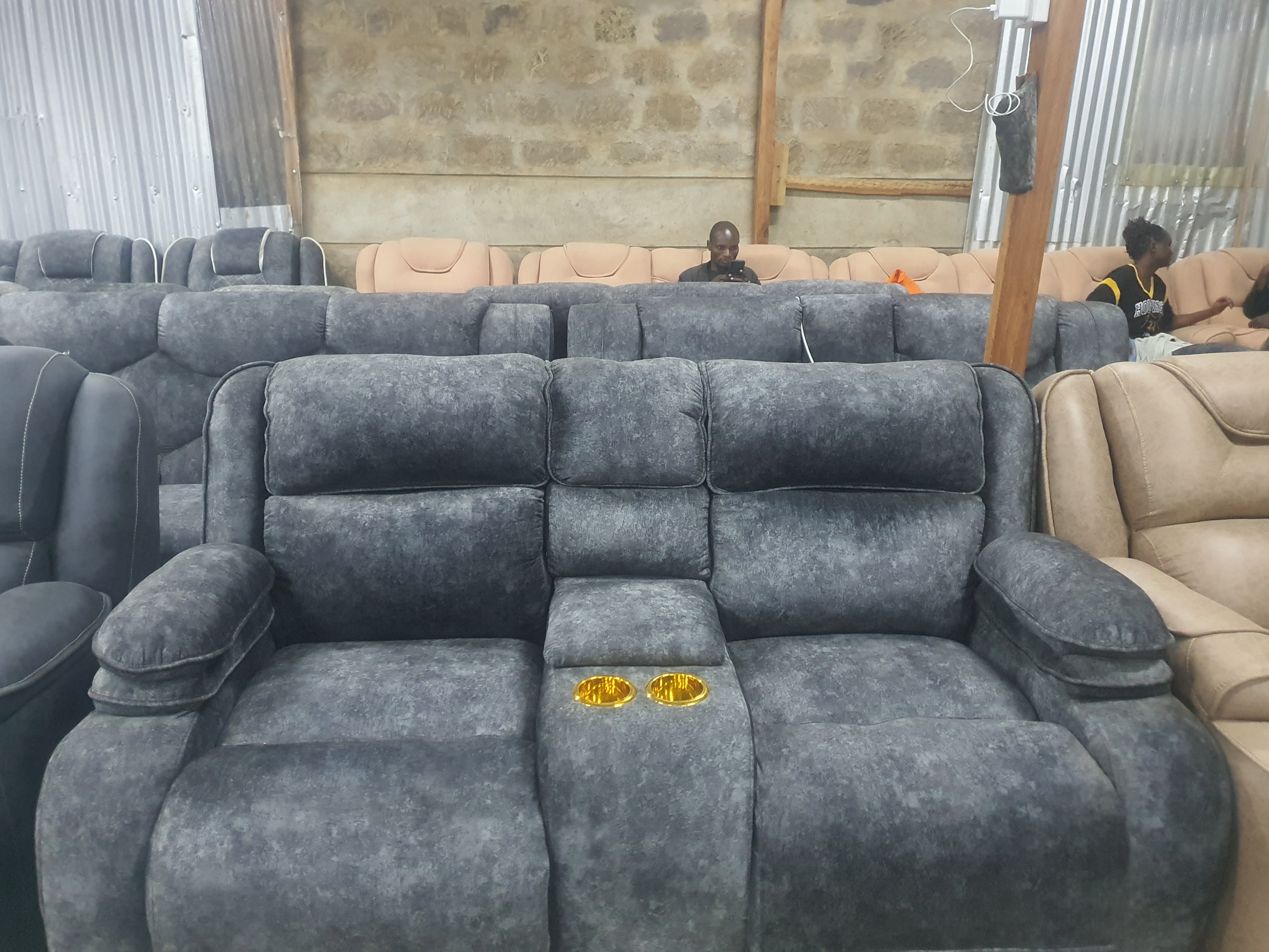 Fabric Semi-Recliner