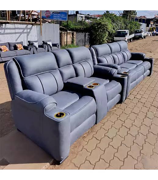 Kimobo Classic Burgundy Semi-Recliner Sofa