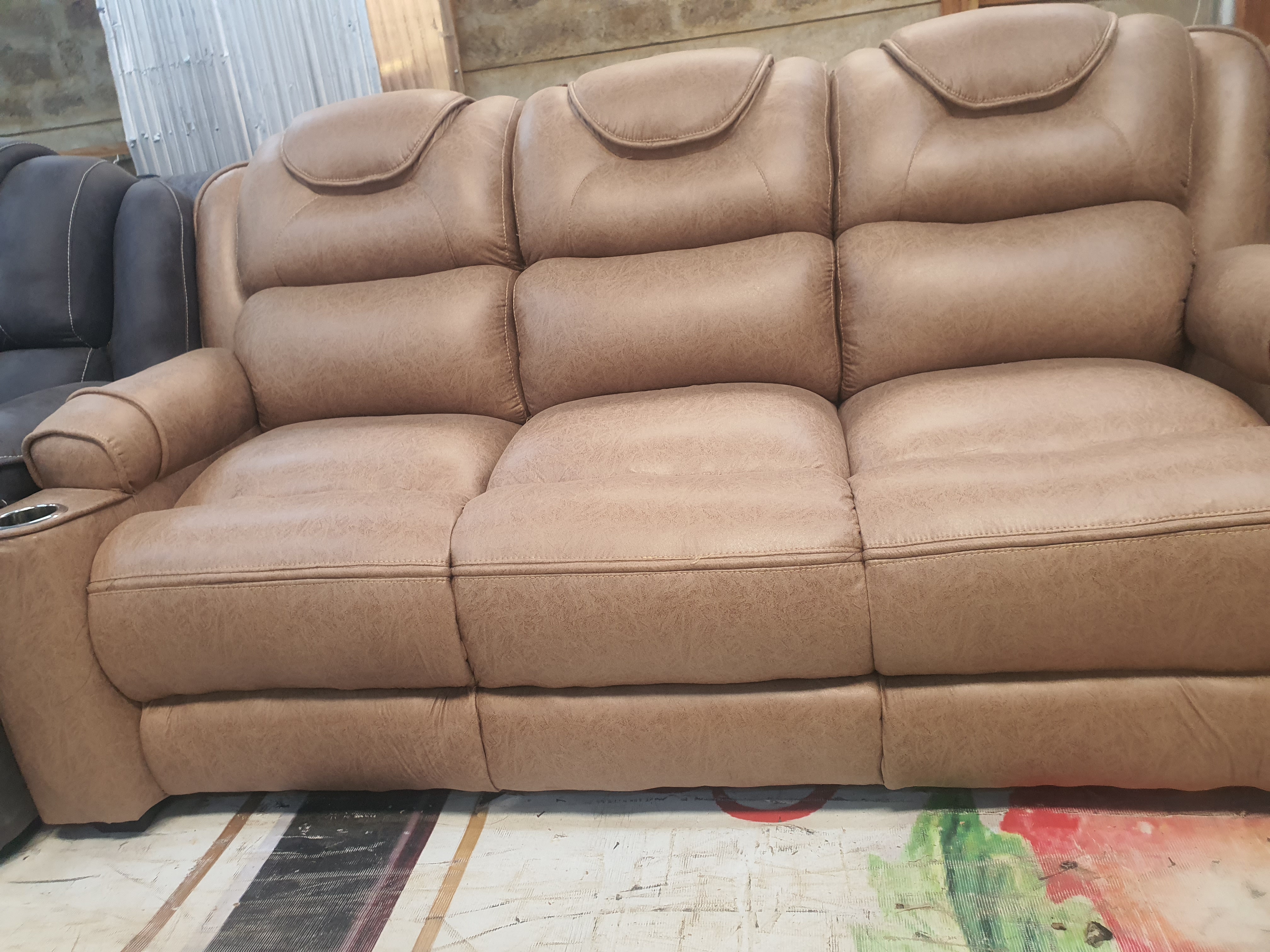Kimobo Classic Mocha Semi-Recliner Sofa