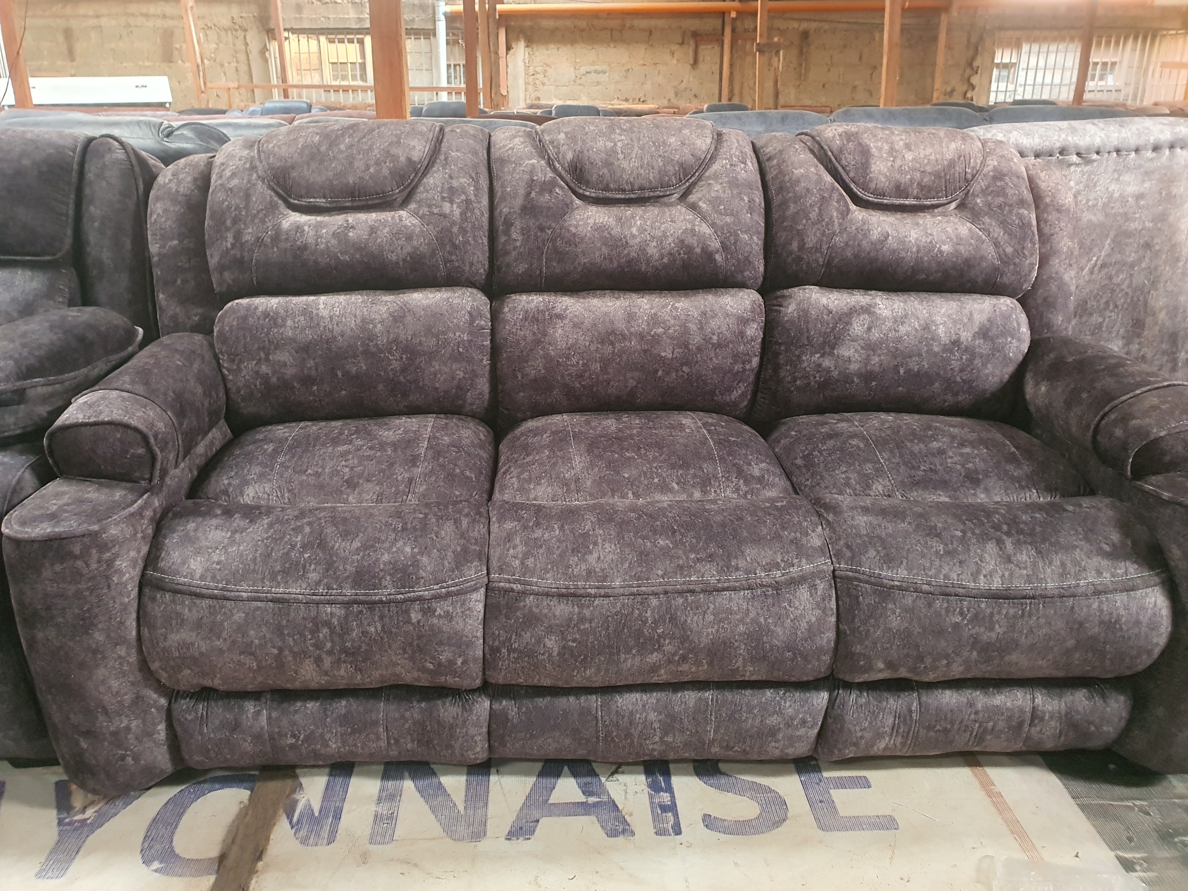 Kimobo Compact Charcoal Semi-Recliner Sofa