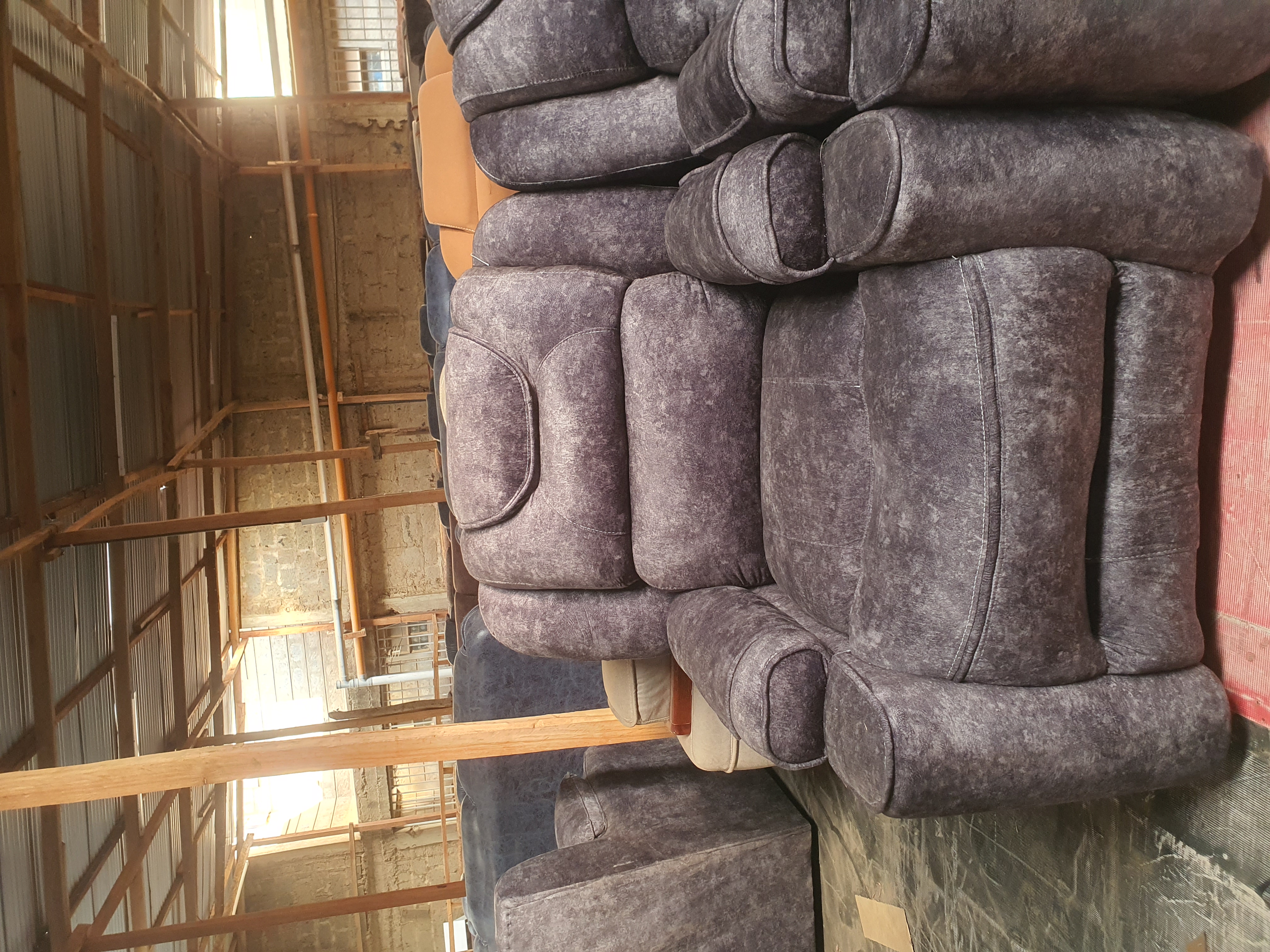 Kimobo Compact Charcoal Semi-Recliner Sofa thumbnail 3